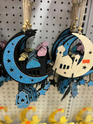 Crescent Moon Blue Hanging Decorations