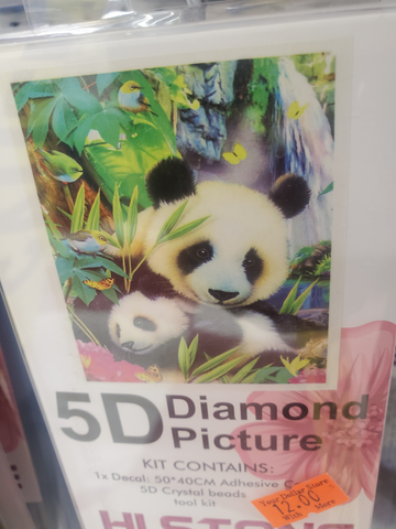 Pandas - Diamond Picture - 5D Crystal Beads Tool Kit