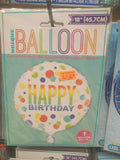 Single Happy Birthday Foil Balloon